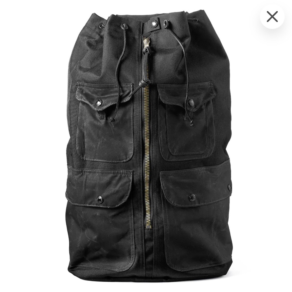 Filson duffel duffle backpack - black 24 H x 14 W x 7.5 D